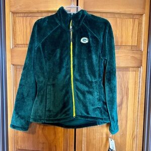 NFL Women's Green Bay Packers Fleece Teddy Jacket, Size Medium